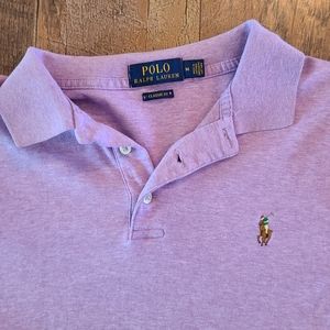 Polo Ralph Lauren Pima Soft Touch Polo Purple Shirt Men's Size M Full Color Logo